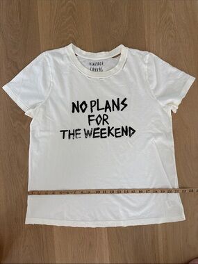 Vintage Canvas White Short-Sleeve Graphic Tee - No Plans For The Weekend